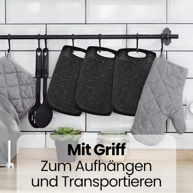 Набір з 6 дерев'яних підставок для сніданку з бамбука, 22x14x0,8 см, набір з 6 шт. (чорний/антрацит)