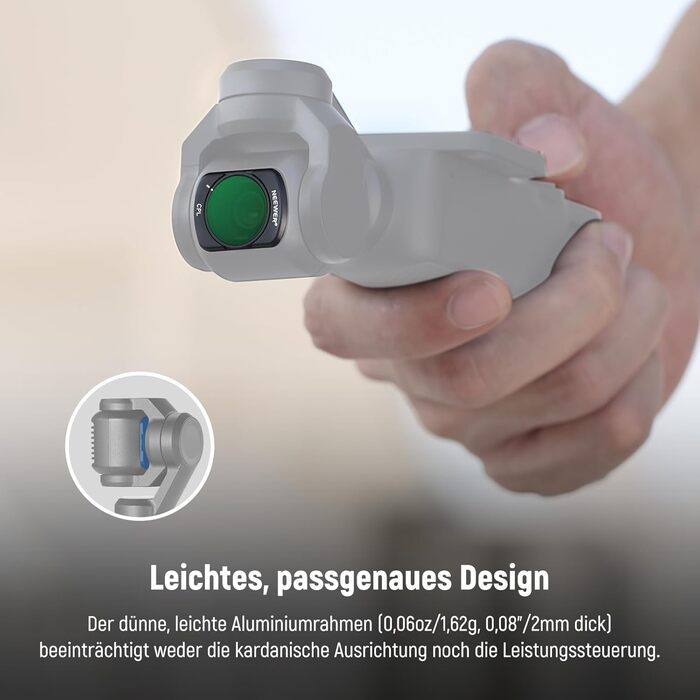 Набір фільтрів NEEWER CPL ND для DJI Osmo Pocket 3: CPL, ND16, ND64, ND256, з магнітним кріпленням та 2 серветками для чищення
