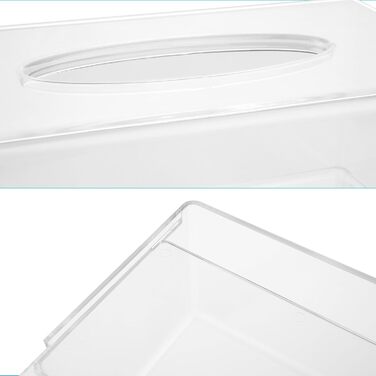 Прозора акрилова коробка для косметичних та паперових серветок LDXDRU, 2 шт., 26x14x11 см, прямокутна, органайзер для ванної, кухні та офісу