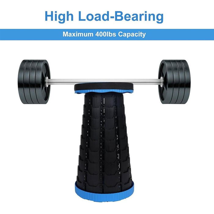 Складаний стілець для кемпінгу з регулюванням висоти, 6-45 см, вантажопідйомність 181 кг, портативний з ременем для перенесення (Блакитний - 1 шт.)