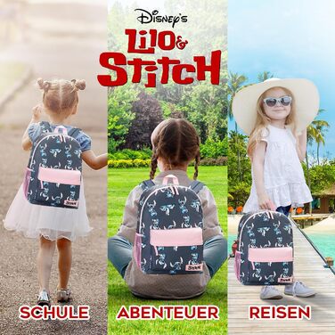Рюкзак Disney Stitch для дівчаток: шкільний, спортивний, для подорожей - рожево-синій (40x30x15 см)