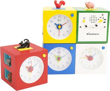 KOOKOO KidsAlarm Blue, Children's Alarm Clock with 5 Farm Animals and Real Recordings