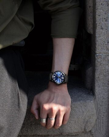 Чоловічий годинник CIVO з великими цифрами: аналоговий класичний годинник на зап'ясті з великими цифрами - водостійкий кварцовий військовий годинник для чоловіків з підсвічуванням - подарунок для чоловіків, людей похилого віку з поганим зором (B1 Чорний)