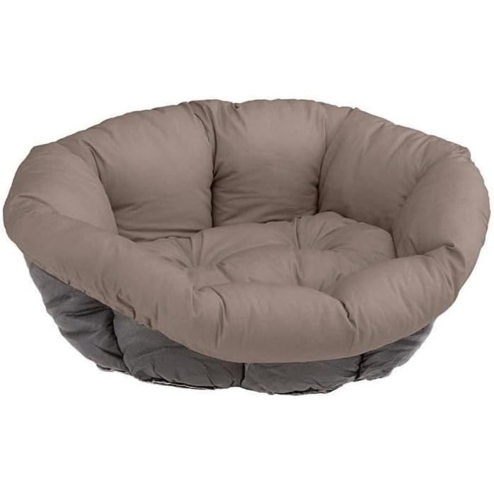 Крісло-лежанка для собак та котів Ferplast SOFA 'CUSHION' - м'яке, зручне, 85 x 62 x 28.5 см, сірий/taupe