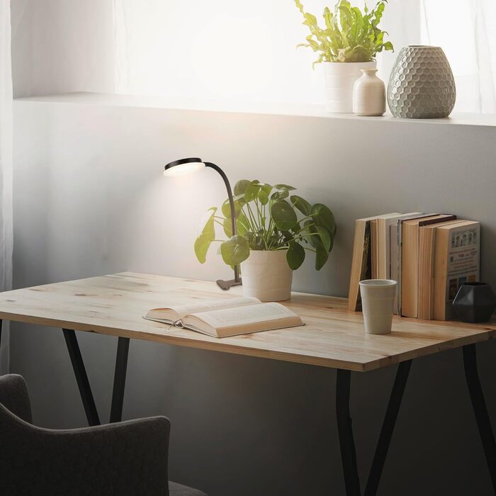 LED лампа BRILONER з сенсорним керуванням, регульована яскравість, поворотна, для дому, офісу, читання, 32,5x13x40 см, чорна