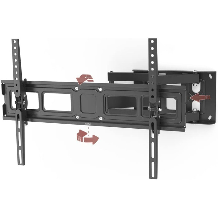Hama TV Wall Mount Bracket (37-90 inch TV Mount, up to 220lbs, VESA 800x400, Fixed Wall Mount, Includes Fischer Anchors & Instructions, Black)