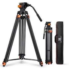 Відеоштатив K&F Concept 202 см з гідравлічною головою та швидкою зміною платформи, посилений тринога для DSLR, відеокамер та дзеркальних камер, навантаження до 8 кг