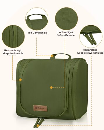 Водонепроникний дорожній органайзер для косметики та туалетних аксесуарів (зелений)