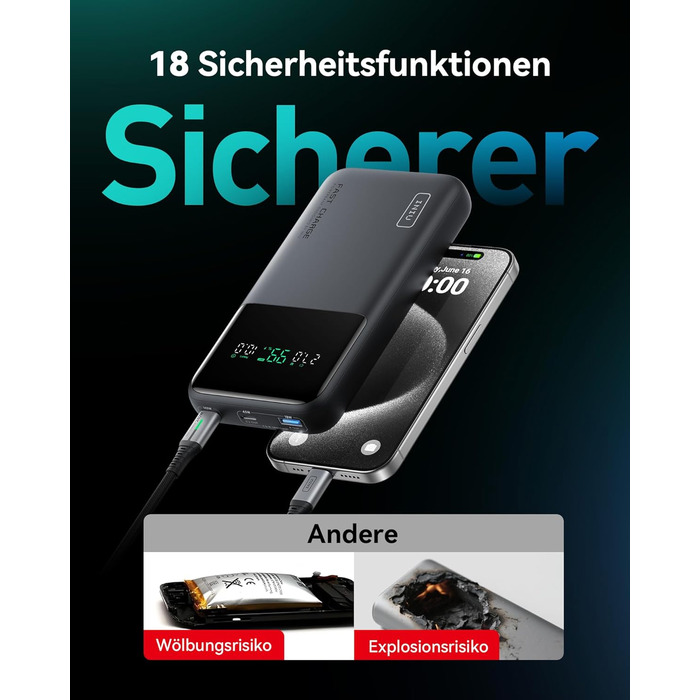 Power Bank INIU 27000mAh 140W з USB-C: заряд для телефону, ноутбука, MacBook, iPad, iPhone, Samsung