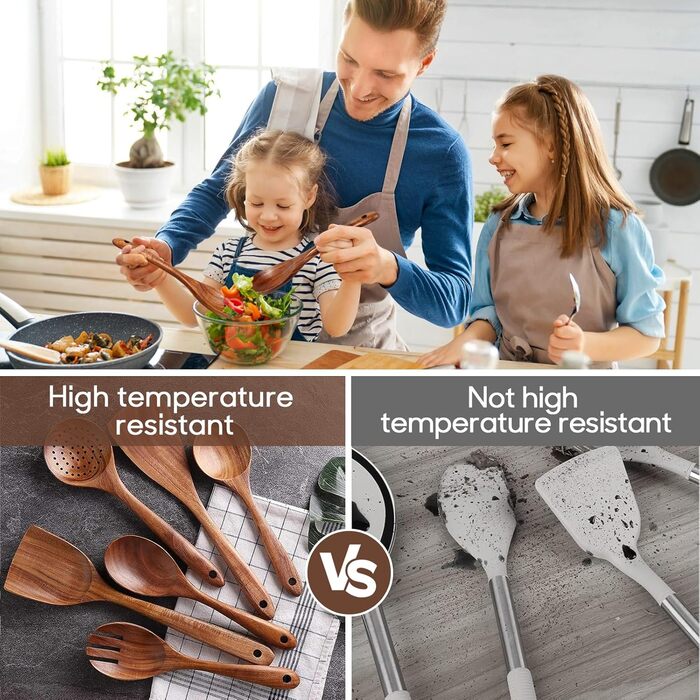 Набір дерев'яних лопаток для кухні Spardar (7 шт.)