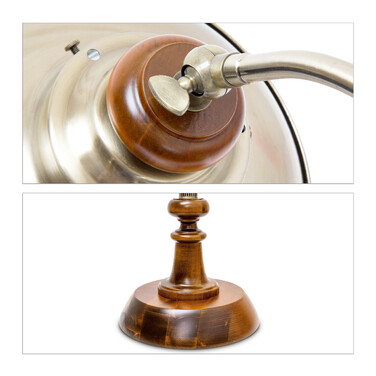 Relaxdays Standing Lamp, Art Nouveau Design, Brass