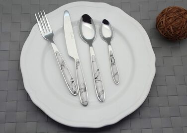 Набір столових приборів Exzact Rostfrei Stahl, мармур, нержавіюча сталь, 24 штуки