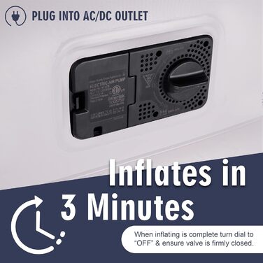 Надувний матрац для гостей з електронасосом, швидко надувається (1.5-3 хв), флоксовий, подвійний - Self-Inflating Air Mattress