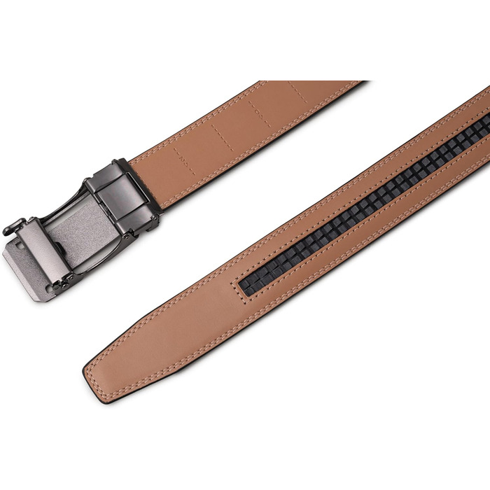 Чоловічий шкіряний ремінь на пряжці, 35 мм, 125 см (для обхвату талії 92-107 см) - чорний