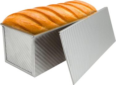 JMIATRY Large Pullman Loaf Pan with Lid, 1000 g, Non-Stick Loaf Pan for Baking, 34 x 13.5 x 12 cm, Aluminum Alloy Bread Pan, Loaf Pan for Baking