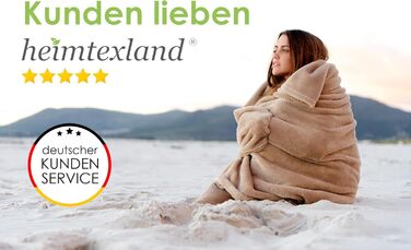 Плед Kuscheldecke Heimtextland: теплий фланелевий плед 150x200 см, бежевий, м'який, без ворсу, сертифікат Öko-Tex