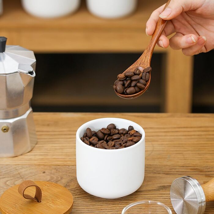 Контейнер для кави, цукру, чаю та спецій з керамічного скла з кришкою (260 мл, чорний)