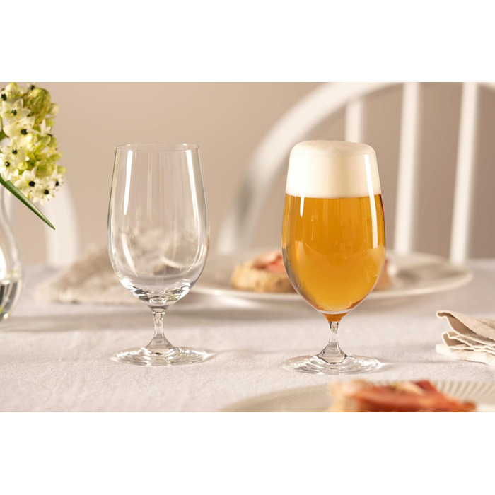 LEONARDO HOME CIAO+ Beer Glasses, Glasses, clear, 6 pieces (1 pack), 6