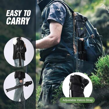 REDCAMP: 2 шт. складаних туристичних стільців на штативі, 56 см, чорні