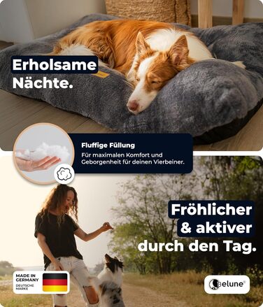 Belune® Делюкс подушка для собак [Світло-сірий, L (130x80x15 см)] - миється, ліжко для великих собак, подушка для собак великих порід світло-сіра L (130x80x15 см)