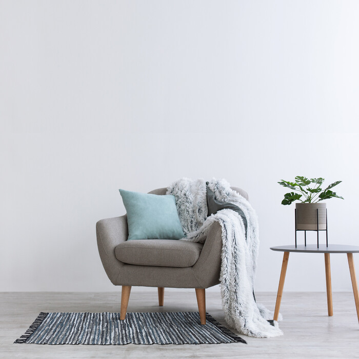 Relaxdays Leather & Cotton Patchwork Rug