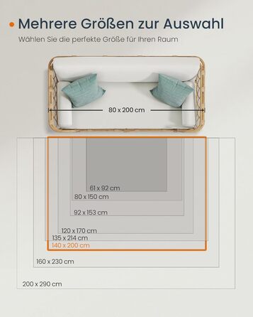 Килим SONGMICS HOME Vintage, 120x170 см, для вітальні, спальні, кухні, коридору, їдальні, миючий, з антиковзаючим покриттям, аквамарин (TAR032G01)