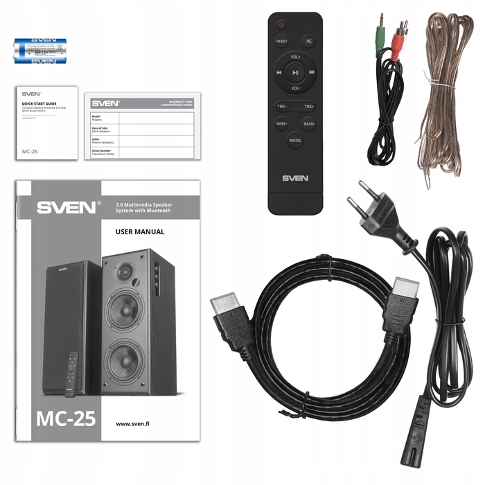Акустична система SVEN MC-25 2.0 (150 Вт) — двосмугові колонки для телевізора з HDMI, Bluetooth та оптичним входом