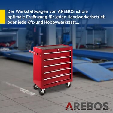 Arebos 5-Compartment Tool Trolley