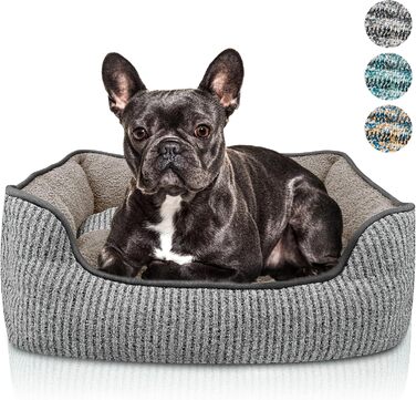 Ліжко для собак та котів, корзина для собак, диван для собак, подушка для собак, ліжко для котів, подушка для котів, S, зелений, M (60x50x20 см, сірий), миється, не слизьке, знімний наповнювач, плюшеве, тепле