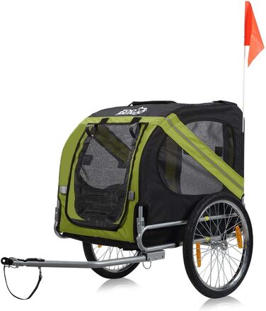 Фарм-причіп Zoomundo для собак: зелений/чорний, срібляста рама