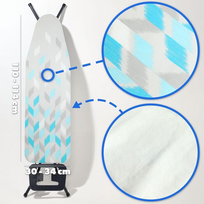 Набір для прасування KADAX з еластичним гумкою, сіро-блакитний, для праски з парою, заміна чохла для прасувальної дошки