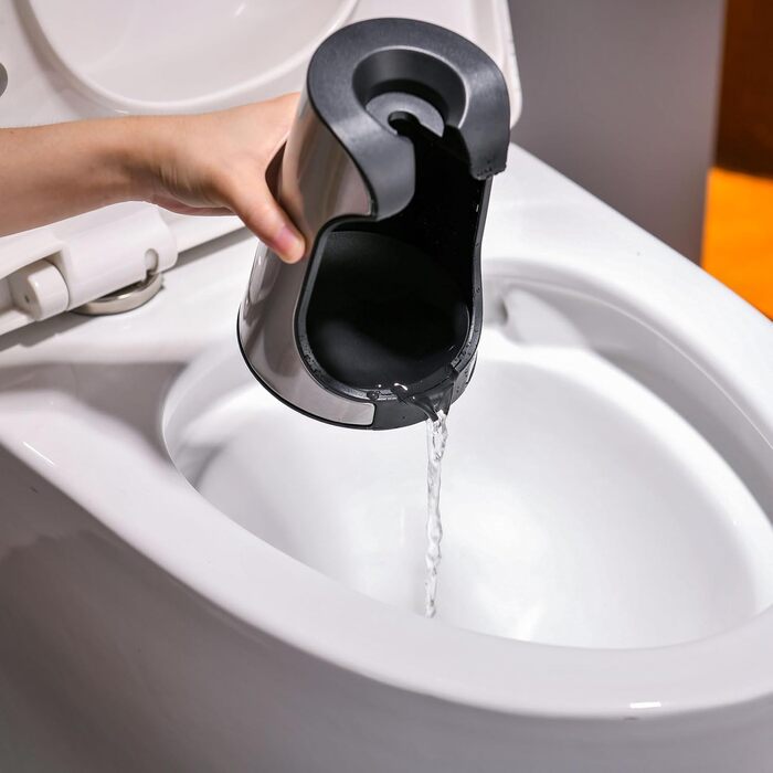 Набір для чищення унітазу SimpleTome: щітка з швидким висиханням та тримач з нержавіючої сталі, чорний