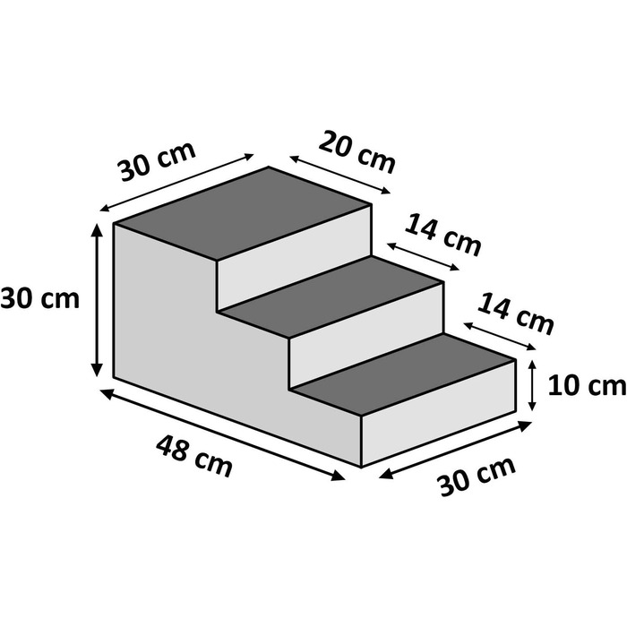 Сходинка для тварин BOUTIQUE ZOO - 30 см | Для собак та котів | 3 сходинки | З велюрової тканини, рожевого кольору