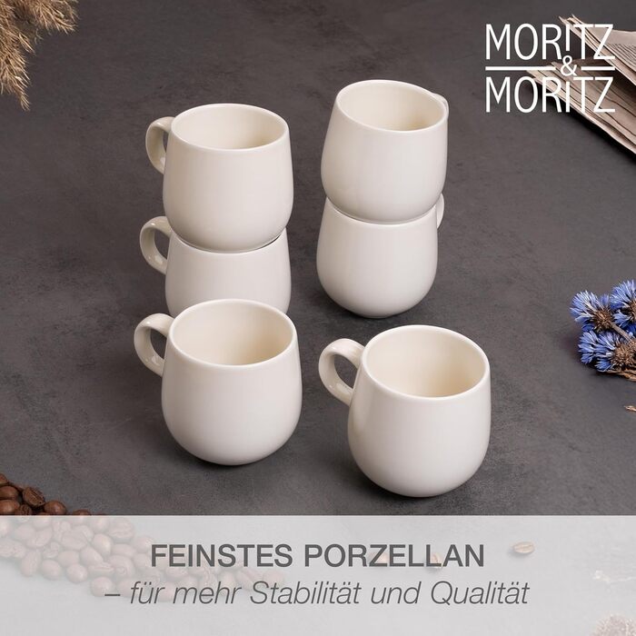 Набір кавових чашок Moritz & Moritz ALHAMBRA, 6 шт., 380 мл, порцеляна, блакитний, 24-х предметний посуд