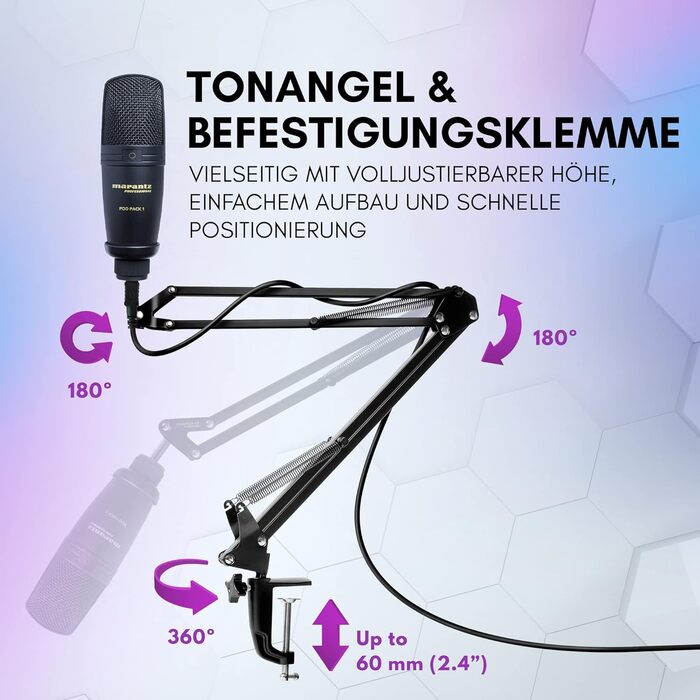 Мarantz Professional MPM-1000U - USB Конденсаторний мікрофон з великою мембраною та нирковою характеристикою для подкастів, студії, геймінгу. Комплект Pod Pack 1