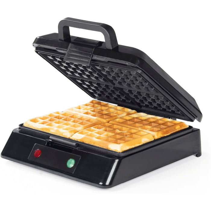 Gourmetmaxx Belgian Waffle Maker - 1000W - Non-Stick Coating - Even Heat Distribution - Makes 4 Waffles