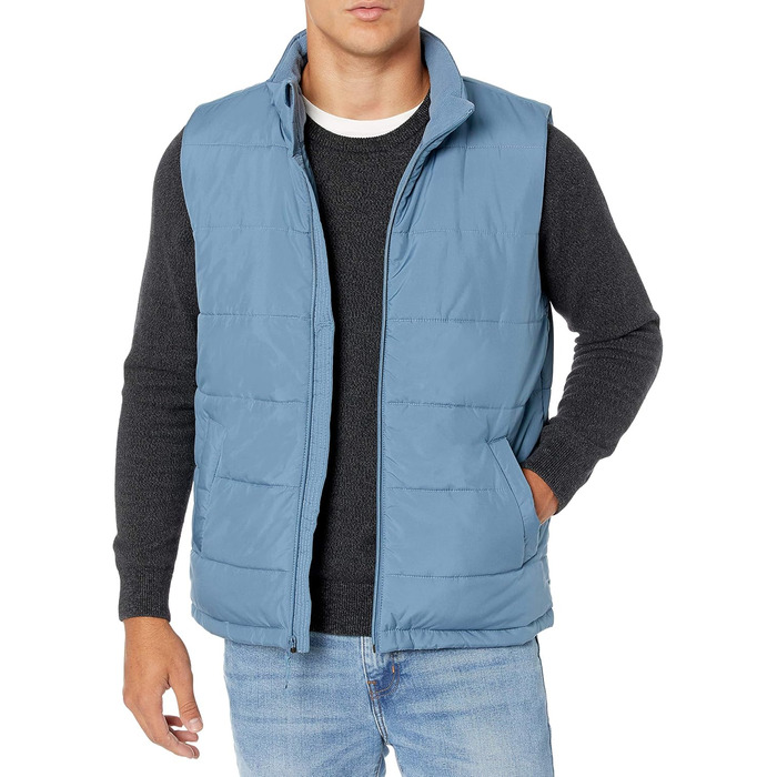 Чоловіча жилетка Amazon Essentials з утеплювачем та флісовою підкладкою (L, світло-блакитна)