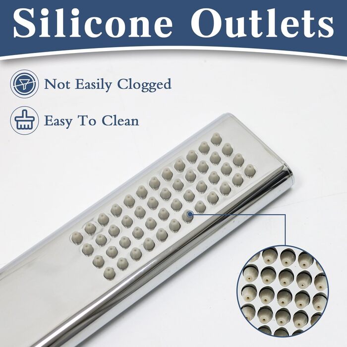 Delnet Classic High-Pressure Showerhead, Chrome, Traditional Telephone Style, Handheld Showerhead and 1.5m Hose (Modern, Polished Chrome)