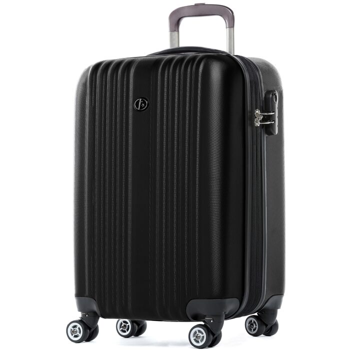 Набір валіз FERGÉ 3 шт. з жорстким корпусом, розширюваний, Toulouse, валіза-тролі, (ручна поклажа, L, XL), валіза з ABS, валіза на 4 колесах, рожевий (ручна поклажа, чорний)