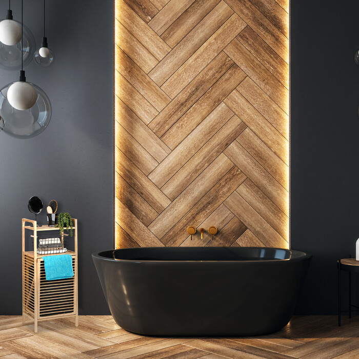 Бамбукова полиця для ванної кімнати Relaxdays з кошиком для білизни