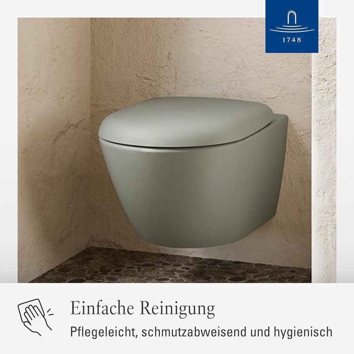 Сідушка для унітаза Villeroy & Boch O.novo D-подібна з мікроліфтом (SoftClose), Duroplast, матова, колір Morning Green