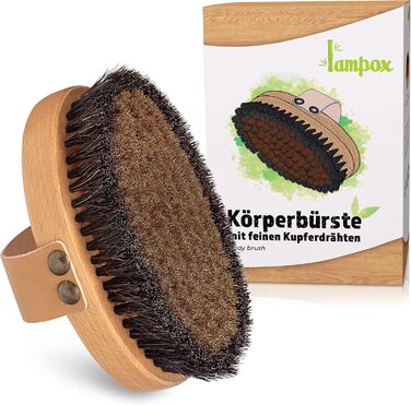 Body brush with fine copper wires, copper brush, dry brush, bath brush, energy brush with copper