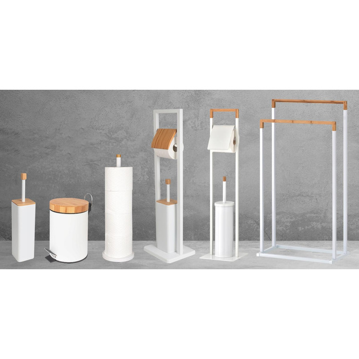 Набір для туалету Yoka Home (металевий, білий) з тримачем для паперу та йоржиком