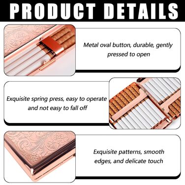 Металеве табакерка в стилі ретро, рожевий, для 20 сигарет 100mm, захисний портмоне