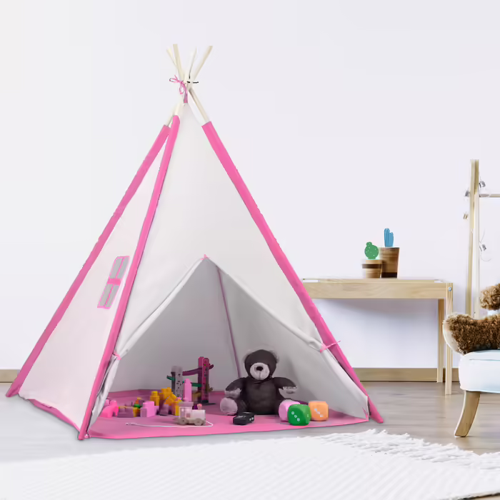 Relaxdays Teepee Play Tent with Floor Mat