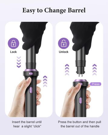 BESTOPE PRO Локкенстаб: Набір 5 в 1 з плойкою, термощіткою та 3 локкенами (9-25 мм) для великих локонів, 13 температур, захисне покриття, рукавичка, затискач (базальтовий чорний)