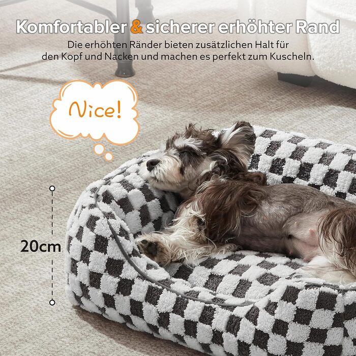FURTIME Dog Bed - Large Dogs, Non-Slip Dog Beds, Washable Dog Basket, Anti-Anxiety Plush Dog Bed, Suitable for Large Labrador Retrievers, German Shepherds, 89×63×23 cm