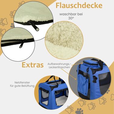 Складана переносна сумка-переноска для собак та котів Petigi (S, 50x35x36 см, блакитна)