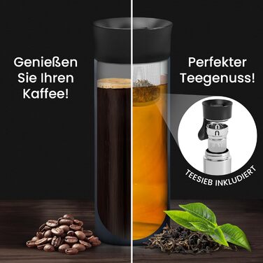 Термокружка для кави To-Go з нержавіючої сталі, 360 мл, витримує 4 години тепла та 8 годин холоду, BPA-free, з герметичним закриттям, сірий колір