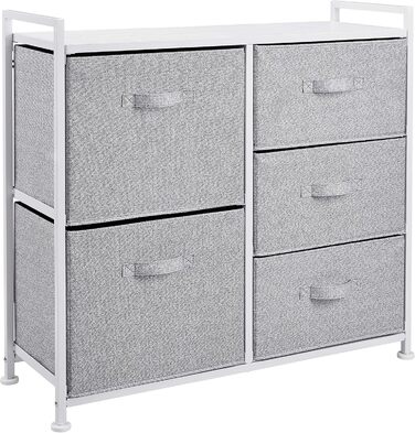 Amazon Basics - Closet Storage Organizer with 5 Fabric Drawers, White